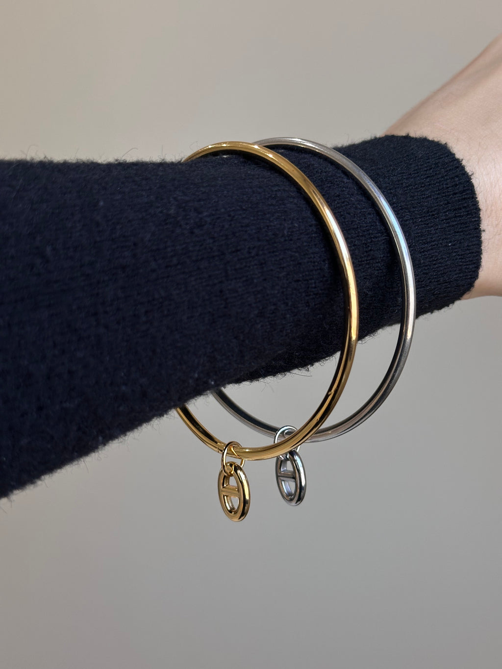 Jonc breloque maille marine