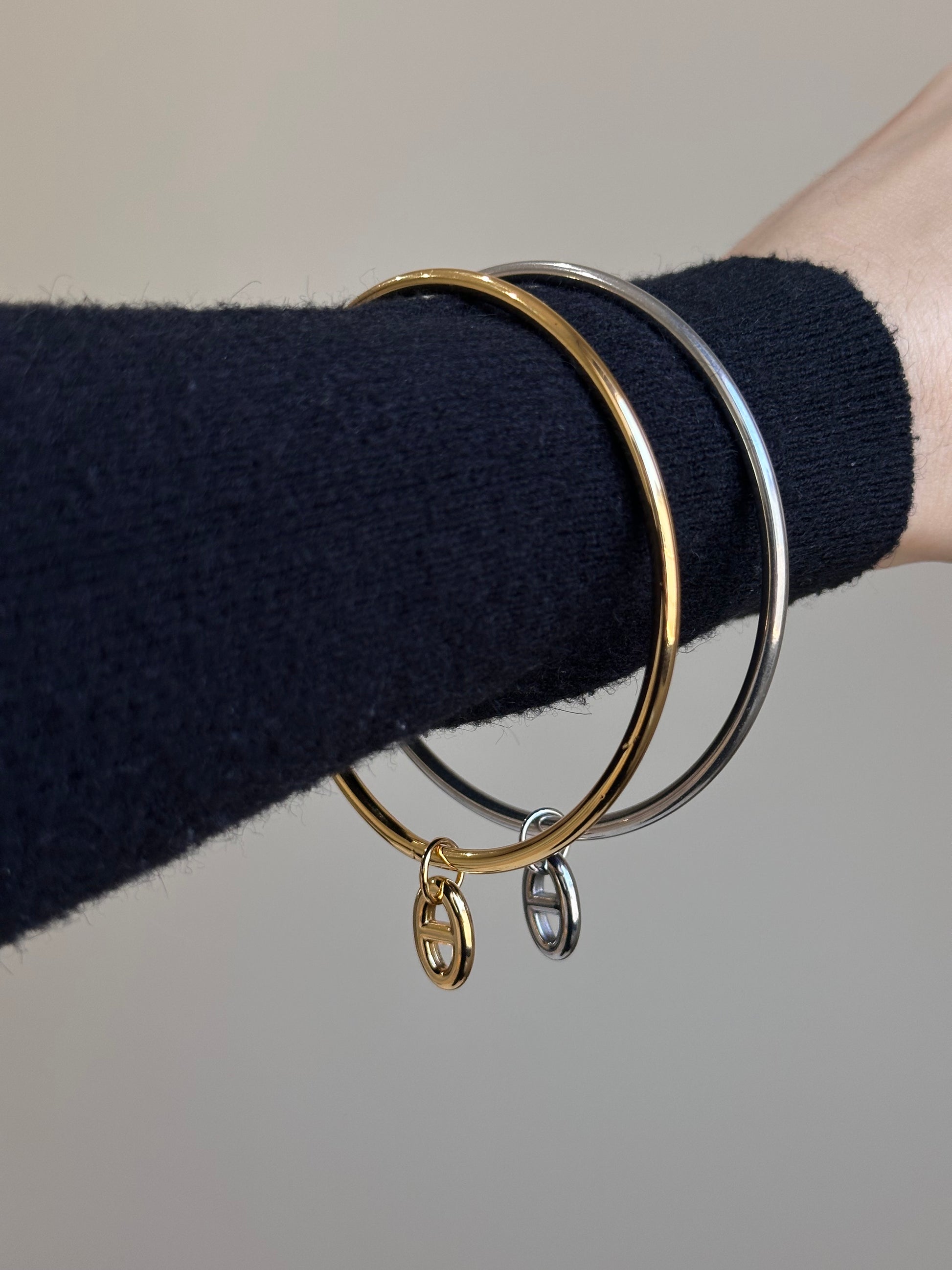 Jonc breloque maille marine